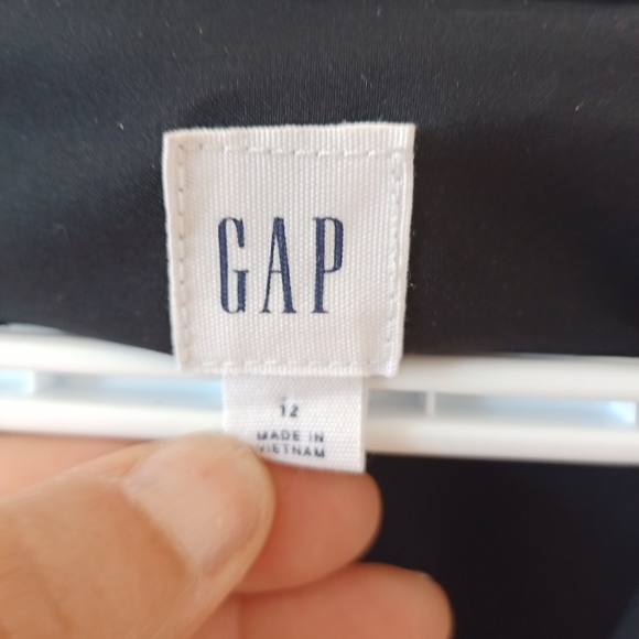 Gap black white polka dot peplum drop waist dress long sleeve - Picture 3 of 10